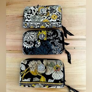 Vera Bradley cotton turn lock wallets, gently used, three design bundle.